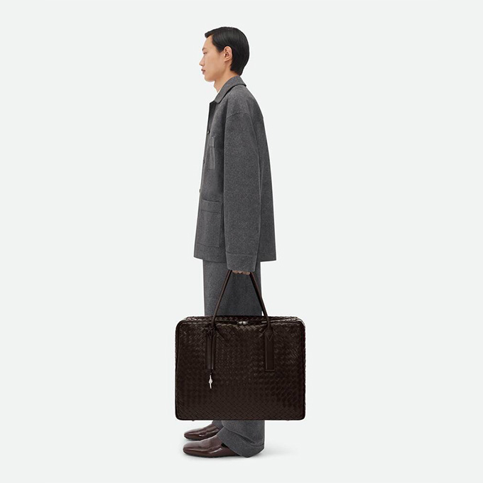 bottega veneta men intrecciato woven large travel duffle bag #765620